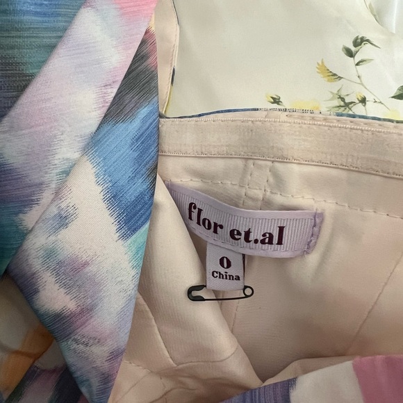 Flor Et. Al Rainbow One-Shoulder Puff sleeve dress size XS! Perfect for Easter. - Picture 5 of 5